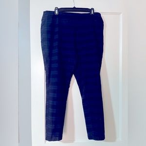 Women’s blue/black plaid skinny leg pants by Cato